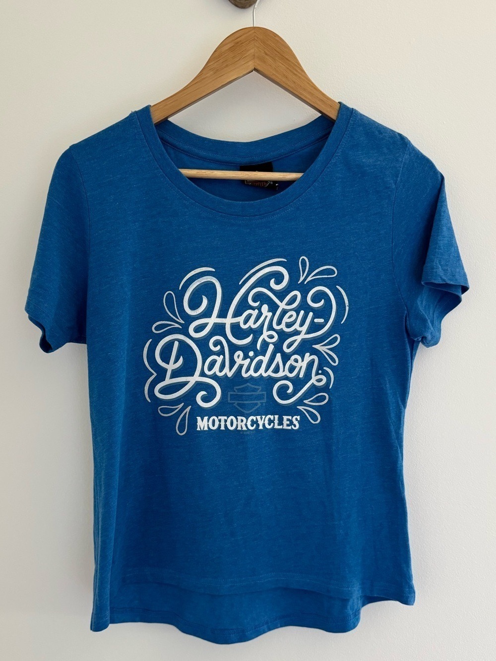 Harley Davidson Blue Script Tee Hill City South Dakota